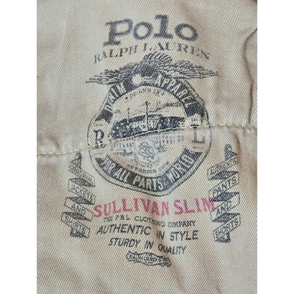 🤍 Vintage Polo Ralph Lauren PRL Co. Straight Cream Jeans‎ Men's 36x34 🤍